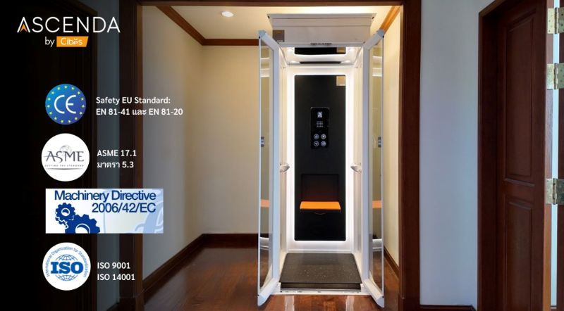 อาเซนดาลิฟท์ ผลิต และติดตั้งได้รับมาตรฐานปลอดภัยสากลยุโรป และอเมริกา (EN81-41, EN81-20 และ ASME17.1)