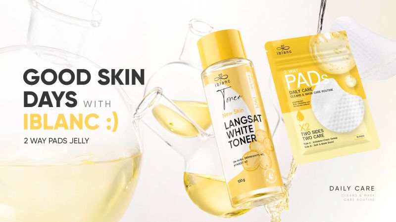 Iblanc Langsat White Toner x iblanc 2 Way Pads คู่หูบำรุงผิว ชุ่มชื้นครบ จบในคู่เดียว